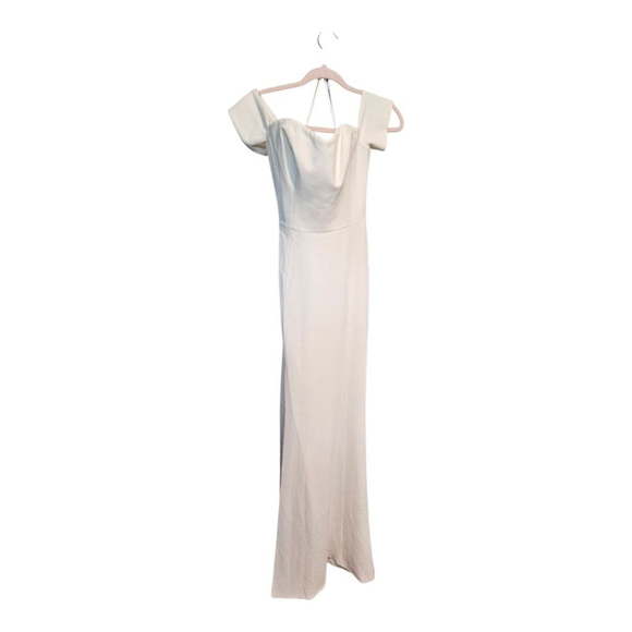 Dress the Population White Off-Shoulder Slit Maxi Dress S - Picture 6 of 11